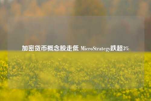 加密货币概念股走低 MicroStrategy跌超3%