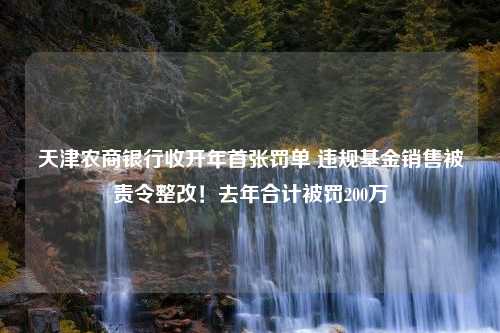 天津农商银行收开年首张罚单 违规基金销售被责令整改！去年合计被罚200万