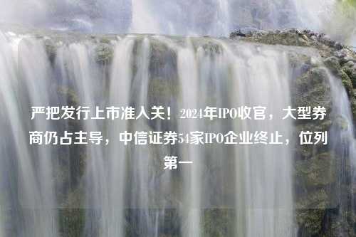 严把发行上市准入关！2024年IPO收官，大型券商仍占主导，中信证券54家IPO企业终止，位列第一