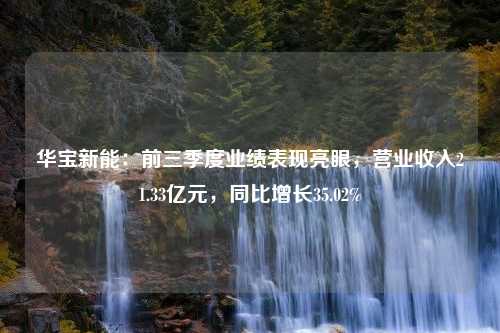 华宝新能：前三季度业绩表现亮眼，营业收入21.33亿元，同比增长35.02%