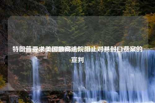 特朗普要求美国最高法院阻止对其封口费案的宣判