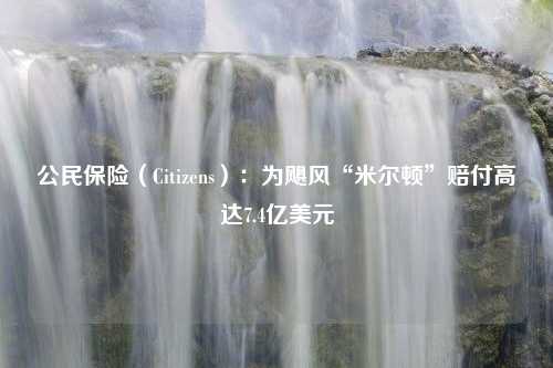 公民保险（Citizens）：为飓风“米尔顿”赔付高达7.4亿美元