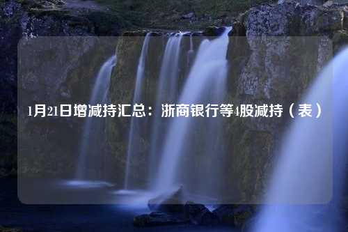 1月21日增减持汇总：浙商银行等4股减持（表）